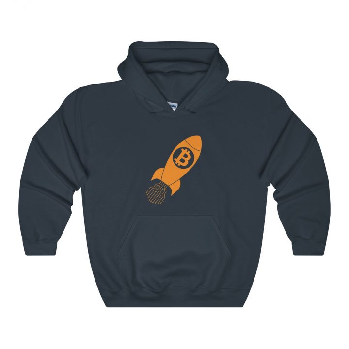 Bitcoin Rocket Unisex Hooded Sweatshirt