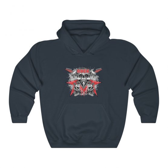 Unisex Hooded Sweatshirt Rock Emblem with Skull