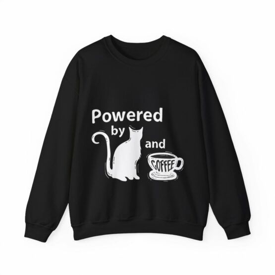Unisex Crewneck Sweatshirt Powered by cats and coffee
