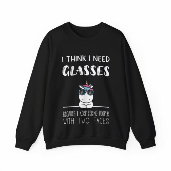 Unisex Crewneck Sweatshirt Unicorn with glasses